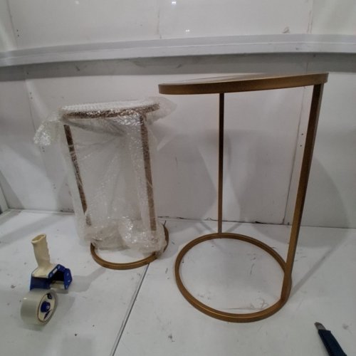 2PC NESTING END TABLES WITH MIRROR TOP - GOLD (MODEL:8-1018) image 2