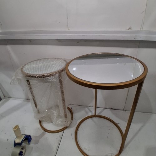 2PC NESTING END TABLES WITH MIRROR TOP - GOLD (MODEL:8-1018) image 3