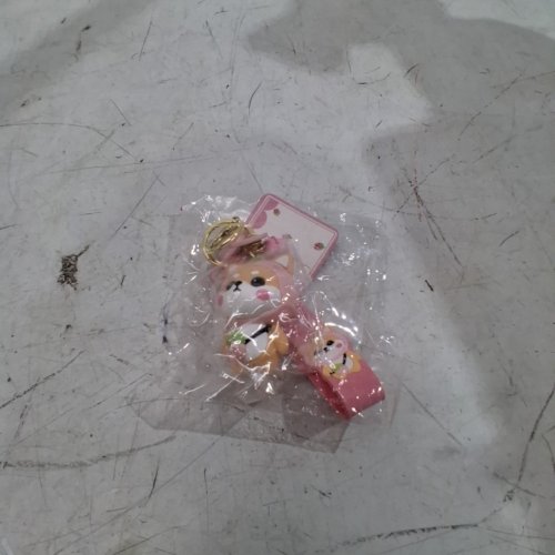 STRAWBERRY SHIBA KEYCHAIN CHARM - PINK image 4