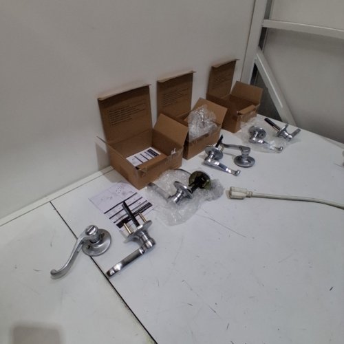 4PK DOOR LEVER LOCK SET - SILVER (ITEM: DL01PCBK) image 3