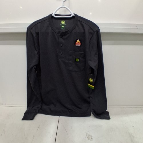 MENS JOHN DEERE THERMAL HENLEY SHIRT - SMALL - CHARCOAL image 2