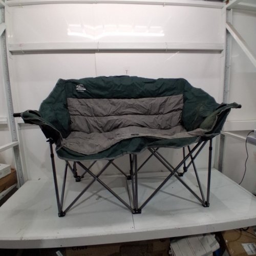 LANMOUNTAIN FOLDING LOVESEAT CAMPING CHAIR - GREY / DARK GREEN (MODEL: LS-105A-DARK GREEN) image 2