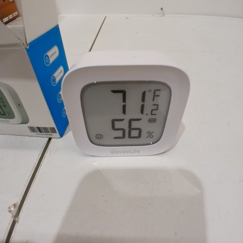 GOVEELIFE WIFI THERMOMETER HYGROMETER, INDOOR BLUETOOTH TEMPERATURE HUMIDITY SENSOR WITH ELECTRONIC INK DISPLAY, APP NOTIFICATION ALERT, FREE DATA STORAGE EXPORT - WHITE (MODEL: H5103) image 2