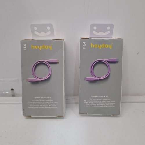 2 HEYDAY USB-C TO USB-C CHARGING CABLES - 3FT - PASTEL LAVENDER image 2