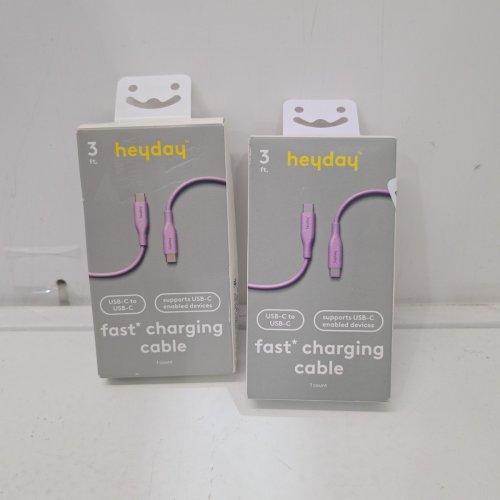 2 HEYDAY USB-C TO USB-C CHARGING CABLES - 3FT - PASTEL LAVENDER image 3