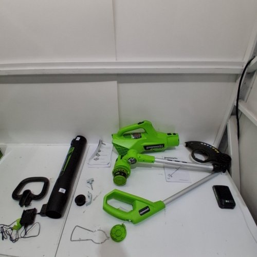 2PC GREENWORKS STRING TRIMMER AND BLOWER COMBO WITH BATTERY - 24V - GREEN/BLACK - (MODEL: STBL24B210) image 5