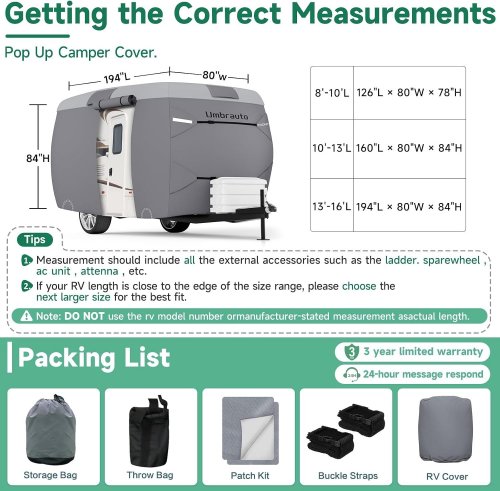UMBRAUTO RV COVER - THICKENED SUN PROTECTION - GRAY (MODEL: 8 ) image 2