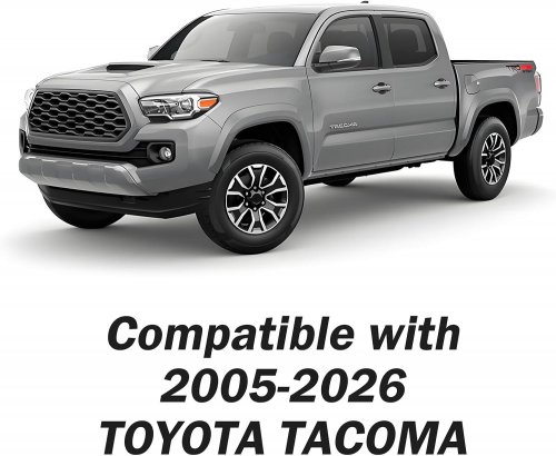 2PC TOMATOMAN UNIVERSAL WATERPROOF LEATHER FRONT SEAT COVERS COMPAYIBLE WITH TOYOTA TACOMA 2005-2026 - BLACK/WHITE image 2