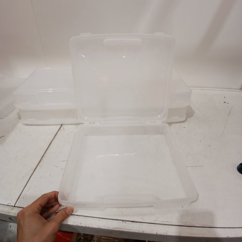 6PK IRIS PLASTIC PORTABLE PROJECT STORAGE CASES WITH SNAP-TIGHT CLOSURE LATCH - 13" X 12" X 3" (MODEL: PJC/LPC-300) image 3
