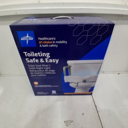 MEDLINE 5" TOILET SEAT RISER WITH ARMS AND NIGHTLIGHT - MAX 400LBS - WHITE (MODEL: G4-602KRX1) image 3