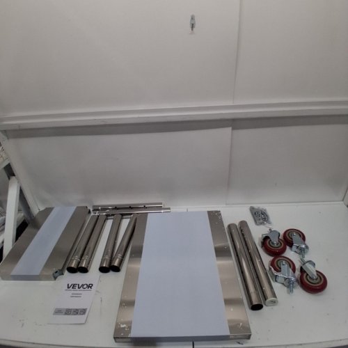 STAINLESS STEEL FOOD PREP WORKTABLE WITH ADJUSTABLE UNDERSHELF AND WHEELS - 700LB TOTAL LOAD CAP - 24" X 18" - SILVER (MODEL: GZT61*45*86) image 3