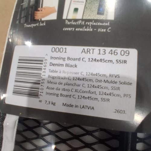 BRABANTIA SUPER STABLE COMFORT PROFESSIONAL IRONING BOARD - DENIM BLACK image 2