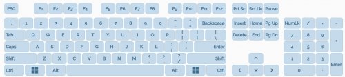 AULA 99 KEYS MEMBRANE COMPUTER KEYBOARDS WITH NUMBER PAD - BLUE GREY (MODEL:S99) image 2