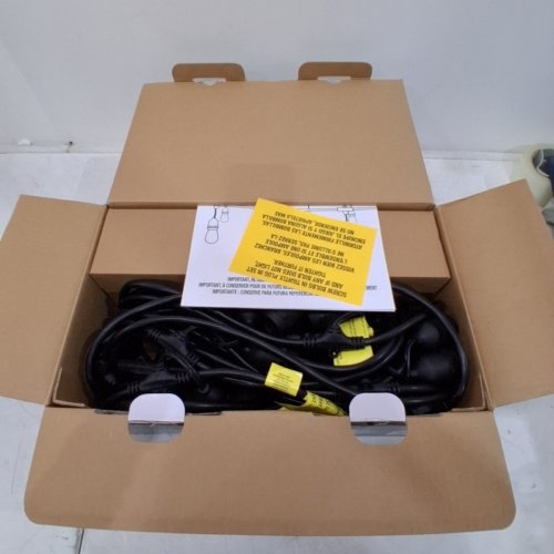 FEIT ELECTRIC WEATHERPROOF LED 24-LIGHT STRING LIGHTS WITH 2 SPARE LIGHTBULBS - 48FT - BLACK (MODEL: 1603293) image 2