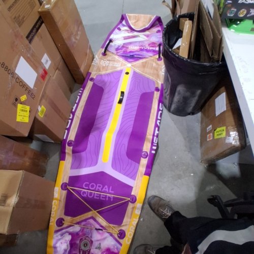 WETAR INFLATABLE STAND-UP PADDLE BOARD - EXTRA WIDE 450LBS MAX - PURPLE/BROWN image 4