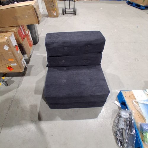 UPHOLSTERED FOLDING FLOOR CHAIR AND MATTRESS - 78" X 25" - NAVY image 2