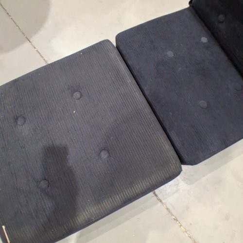 UPHOLSTERED FOLDING FLOOR CHAIR AND MATTRESS - 78" X 25" - NAVY image 3