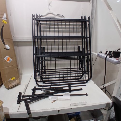 GIANTEX 2-IN-1 FOLDING METAL BED FRAME - KING/QUEEN - 660LBS CAP - BLACK (MODEL: BF-JQ-Q-1297K) image 2