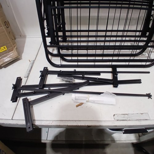 GIANTEX 2-IN-1 FOLDING METAL BED FRAME - KING/QUEEN - 660LBS CAP - BLACK (MODEL: BF-JQ-Q-1297K) image 3