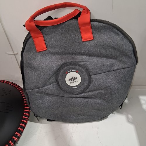 MOOZICA 14FT'STEEL HANDPAN TONGUE DRUM 17 NOTES IN D MINOR WITH OCTAVE OVERTONE DESIGN - BLACK/RED - (MODEL: HP-02) image 5
