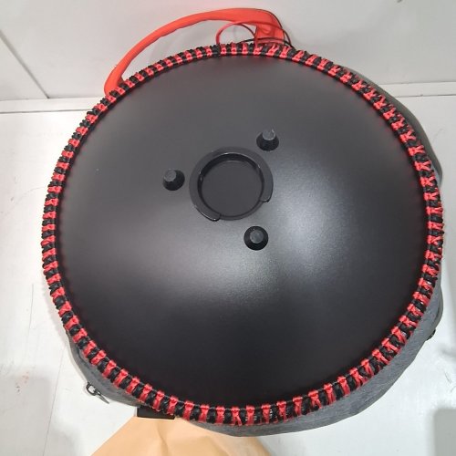 MOOZICA 14FT'STEEL HANDPAN TONGUE DRUM 17 NOTES IN D MINOR WITH OCTAVE OVERTONE DESIGN - BLACK/RED - (MODEL: HP-02) image 7