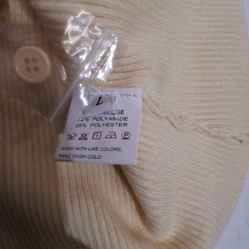 WOMEN'S LONG SLEEVE BUTTON UP CARDIGAN - LARGE - YELLOW image 3