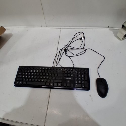 2PC AMAZON BASICS WIRED KEYBOARD AND MOUSE SET - BLACK (MODEL: HK3069) image 4