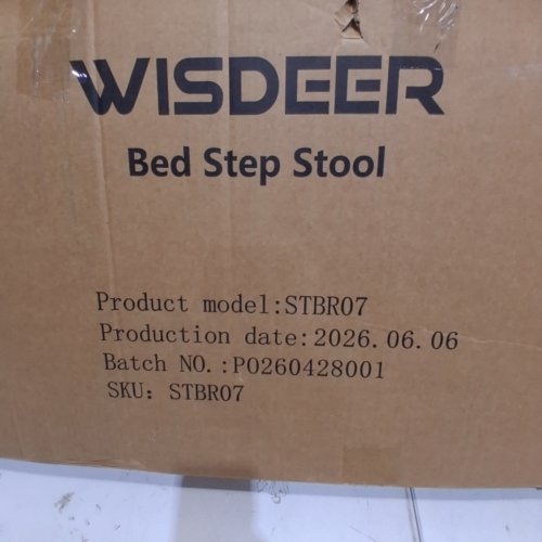 WISDEER BEDSIDE STEP STOOL WITH ASSIST GRAB BAR - 400 LBS MAX - WHITE/BLACK (MODEL: STBR07) image 5