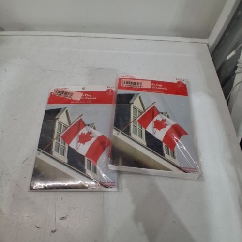 2PC CANADA FLAGS - 27" X 54" , 18" X 36" - RED/WHITE image 2