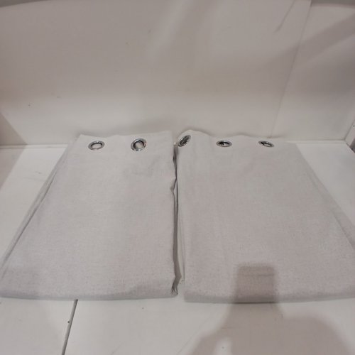 (2 PANELS) BLACKOUT GROMMET TESTURED CURTAIN PANELS - 62" X 90" - IVORY / GREY image 2