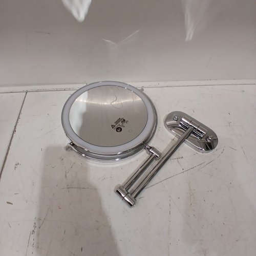 AUXMIR WALL-MOUNTED DOUBLE-SIDED RECHARGEABLE LED MAKE-UP MIRROR WITH EXTENDABLE ARM & 3-DIMMABLE LIGHT COLOUR MODES - 8" - 30X MAGNIFICATION - 360° SWIVEL - SILVER/CHROME (MODEL: X-8CB) image 3