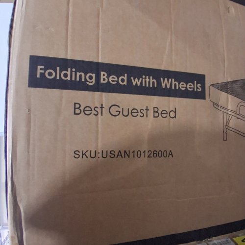 FOLDING GUEST BED WITH WHEELS - 31" X 75" X 1.5" MATTRESS - BLACK (MODEL: USAN1012600A) image 2