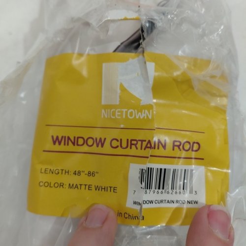 NICETOWN METAL WINDOW CURTAIN ROD WITH CAP FINIALS - 48" - 86" - WHITE image 2