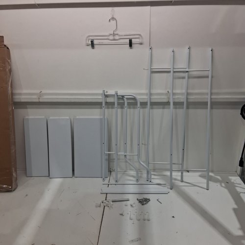 MULTIFUNCTIONAL 3-TIER OVER THE TOILET STORAGE RACK, FREE STANDING METAL SHELF - 17" X 60" - WHITE (MODEL: FQZDN-9JQL8EXW) image 2