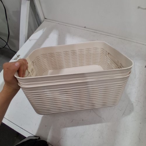 2PK BRIGHTROOM MEDIUM WAVE CURVED MULTIPURPOSE STORAGE BIN BASKET - 13" X 11" X 5" PINK (MODEL:002 07 1573) image 2