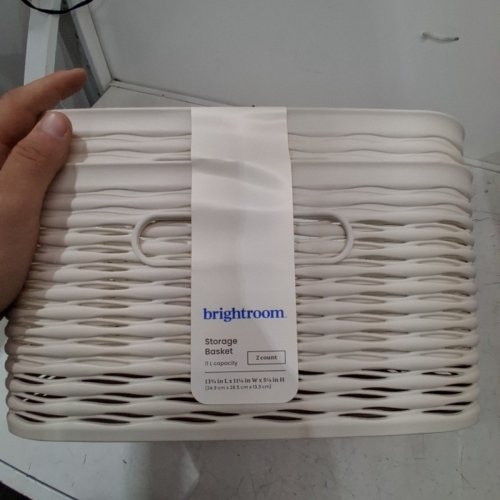 2PK BRIGHTROOM MEDIUM WAVE CURVED MULTIPURPOSE STORAGE BIN BASKET - 13" X 11" X 5" PINK (MODEL:002 07 1573) image 3