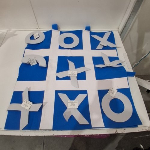 ADULT UNISEX TIC TAC TOE GAME SET COSTUME - BLUE / WHITE image 2
