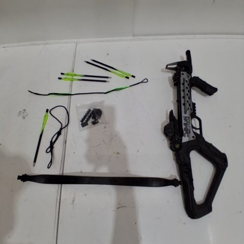 BARNETT DEMUN TRI-STRIKE AMBIDEXTROUS MINI CROSSBOW 3-SHOT MAGAZINE & PRECISION SIGHTS - 180FPS - 50LB DRAW - BLACK/GREEN (MODEL:‎ BAR50013) image 2