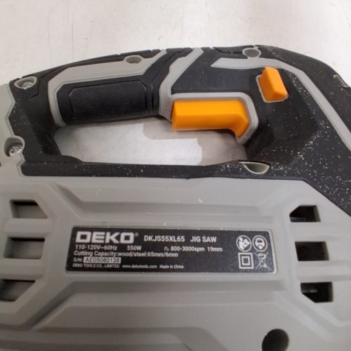 DEKOPRO ELECTRIC CORDED JIGSAW TOOL WITH 6 VARIABLE SPEED, 4 ORBITAL SETTINGS, ±45° BEVEL CUTTING - GREY - (MODEL: DKJS55XL65) image 6
