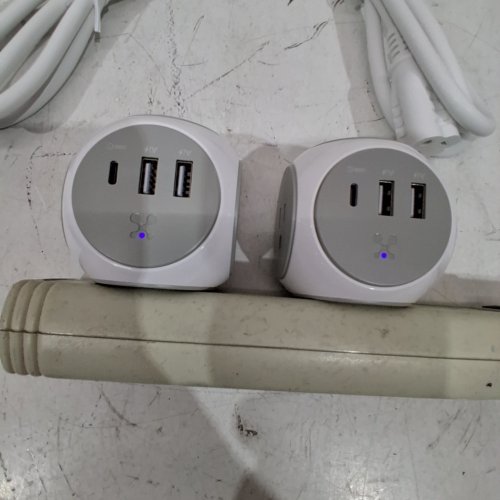 2PK ATOMI POWER CUBE WITH 3AC OUTLETS + 3 SMART USB PORTS - 5FT - WHITE (MODEL: 1816703) image 2