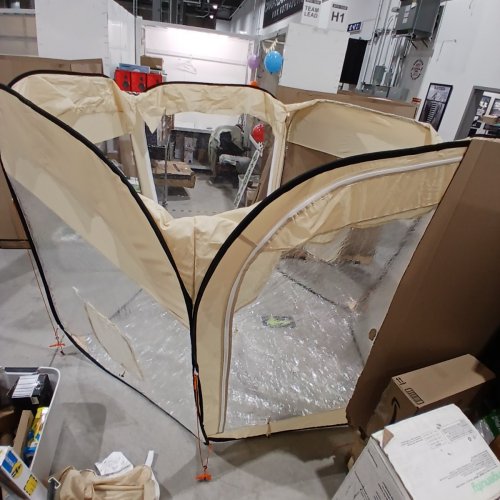 POP UP BUBBLE TENT WITH WATERPROOF TOP COVER - 10FT X 9.2FT - 8 PERSON - BEIGE (MODEL: 121085) image 2