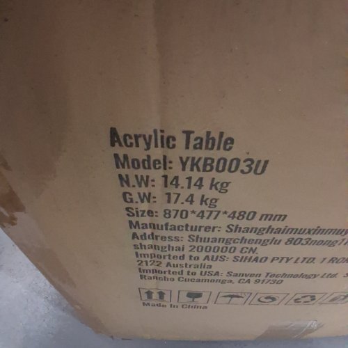 VEVOR ACRYLIC C-SHAPED TABLE - 16" X 16" X 32" - CLEAR (MODEL: YKB003U) image 3