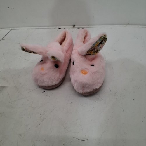 YOUTH BUNNY DESIGN PLUSH INDOOR WARM WINTER SLIPPERS - 2.5- 3 - PINK image 3