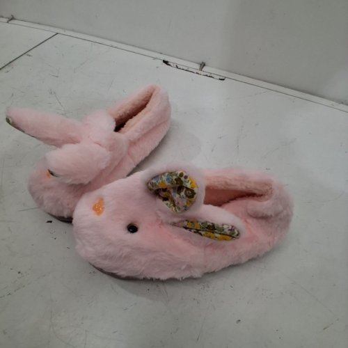 YOUTH BUNNY DESIGN PLUSH INDOOR WARM WINTER SLIPPERS - 2.5- 3 - PINK image 4