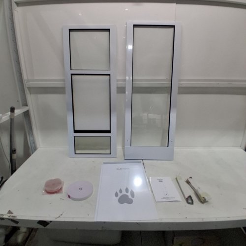 SLEVOO DOG DOOR FOR SLIDING GLASS DOOR - 79 1/5" TO 82" X 11.4 " - LARGE TALL - WHITE (MODEL: DD-01) image 2