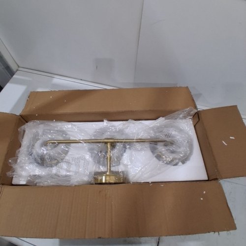 HAHTZ 3-LIGHT GOLD BATHROOM VANITY LIGHT WITH CLEAR GLOBE - 24" X 22.4" - GOLD - (MODEL: 8033ML-03GD-US) image 2