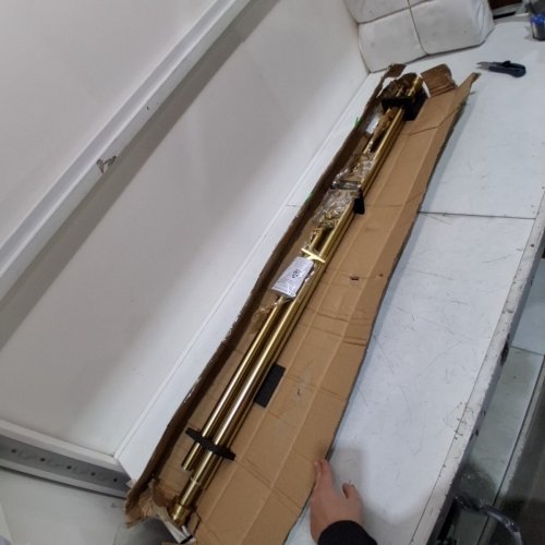 2PK SINGLE TELESCOPING CURTAIN RODS - 6FT-12FT/72"-144" - WARM GOLD (MODEL: JD-109) image 2
