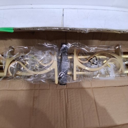 2PK SINGLE TELESCOPING CURTAIN RODS - 6FT-12FT/72"-144" - WARM GOLD (MODEL: JD-109) image 3