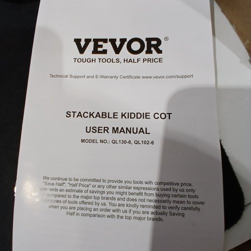 6PK VEVOR PORTABLE & STACKABLE KIDDIE NAP COT - 52" X 23" - BLUE (MODEL: QL102-6) image 5
