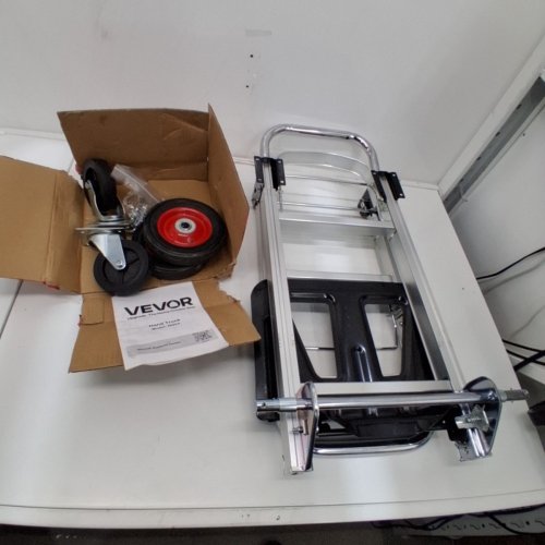 VEVOR ALUMINIUM CONVERTIBLE FOLDING HAND TRUCK/DOLLY - 225LBS CAP - (MODEL: 2020A) image 2